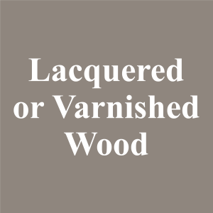 Lacquered or varnished wood